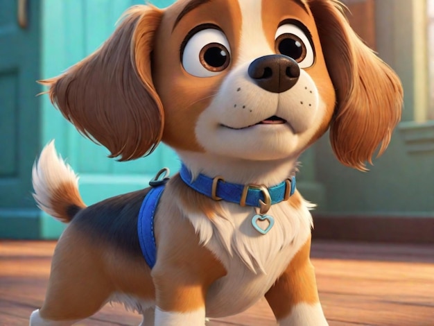 Photo a 3d puppy cartoon character