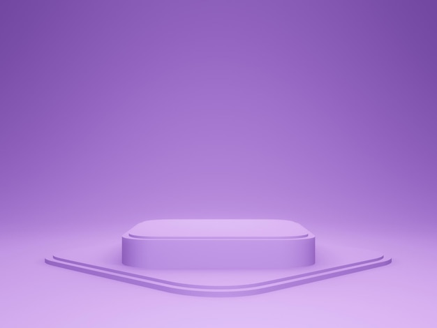 3D紫色の幾何学的表彰台製品スタンドモックアップ