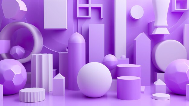 3d purple and white abstract geometrical background