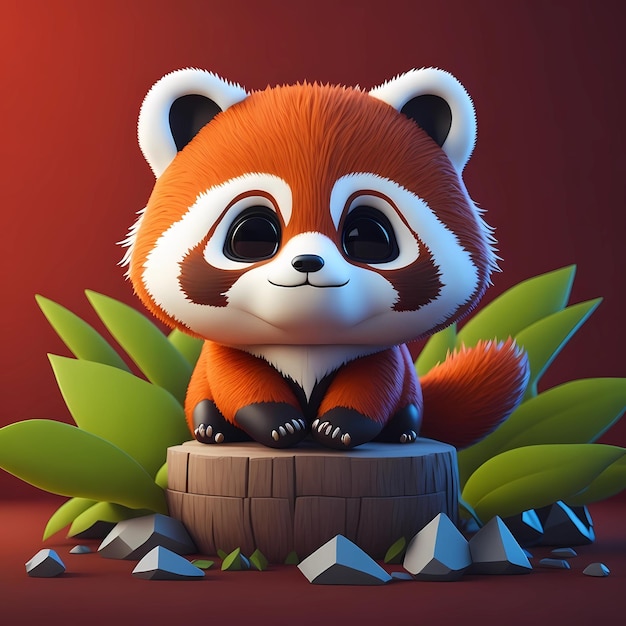 3d raccoon