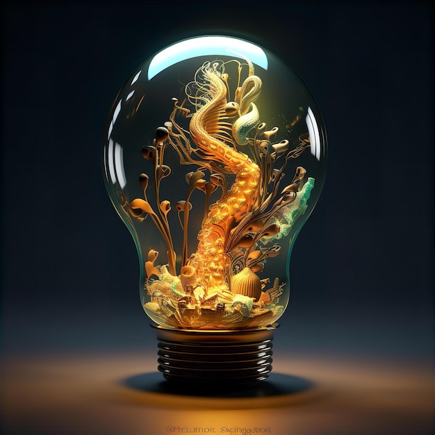 3D a radiant light bulb