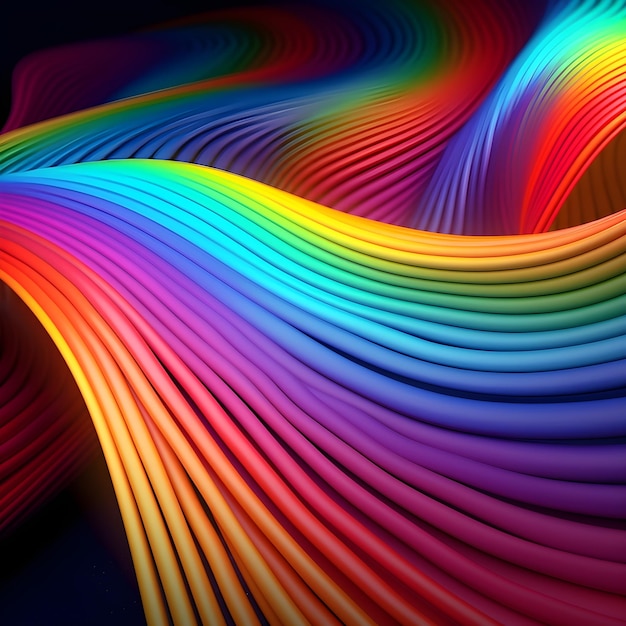 3d rainbow abstract background Pride banner Generative AI