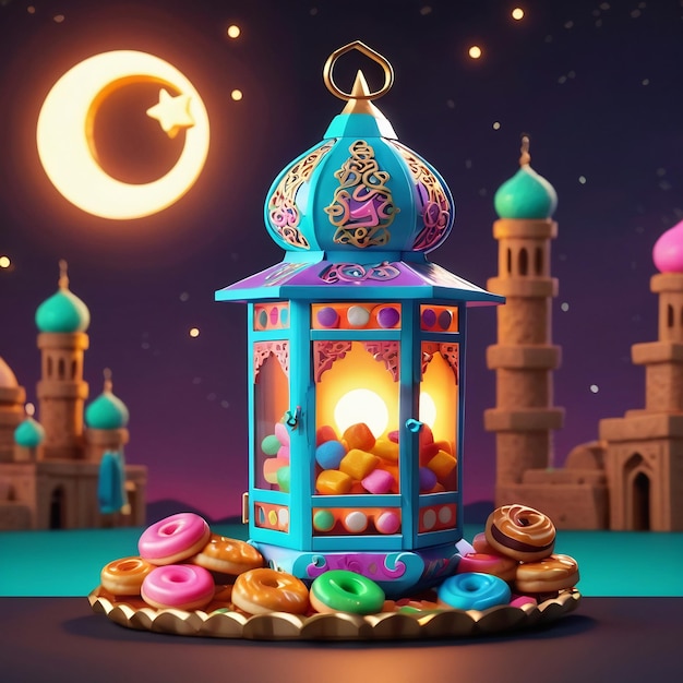 Foto progettazione 3d del ramadan