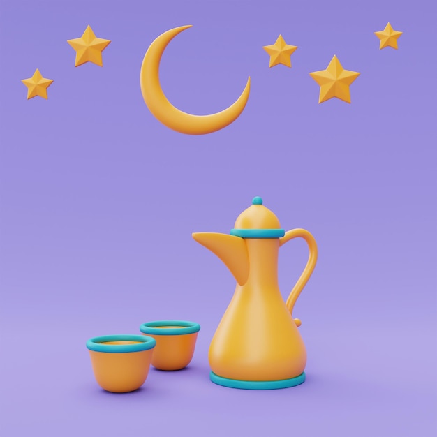 3d ramadan greetingsIslamic holiday Raya Hari Eid al Adha 3d renderingxA