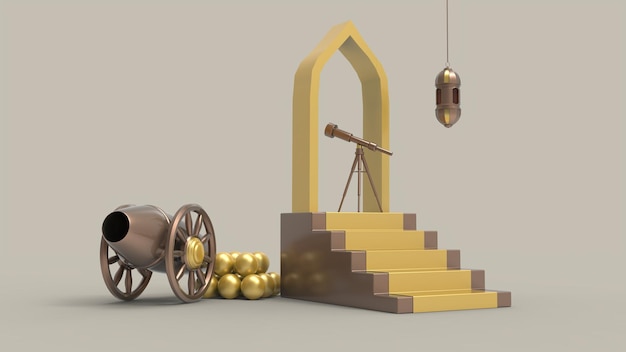 3D Ramadan kareem Achtergrond 3d illustratie