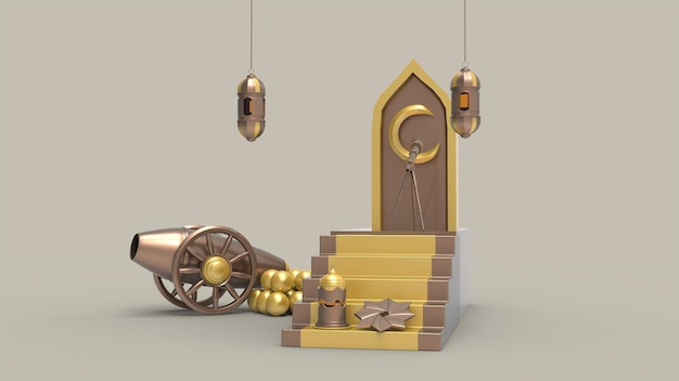 3d ramadan kareem achtergrond 3d illustratie