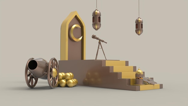 3D Ramadan kareem Achtergrond 3d illustratie