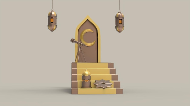 3D Ramadan kareem Achtergrond 3d illustratie