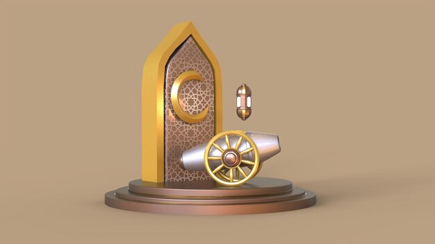 Photo 3d ramadan kareem background 3d illustration