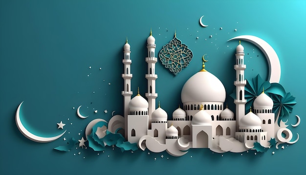 3d ramadan kareem Islamic holiday banner