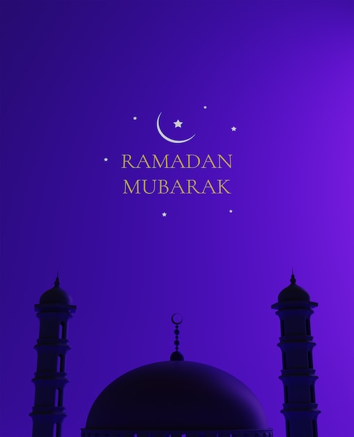 Carta da parati 3d ramadan, moschea moderna, rendering 3d