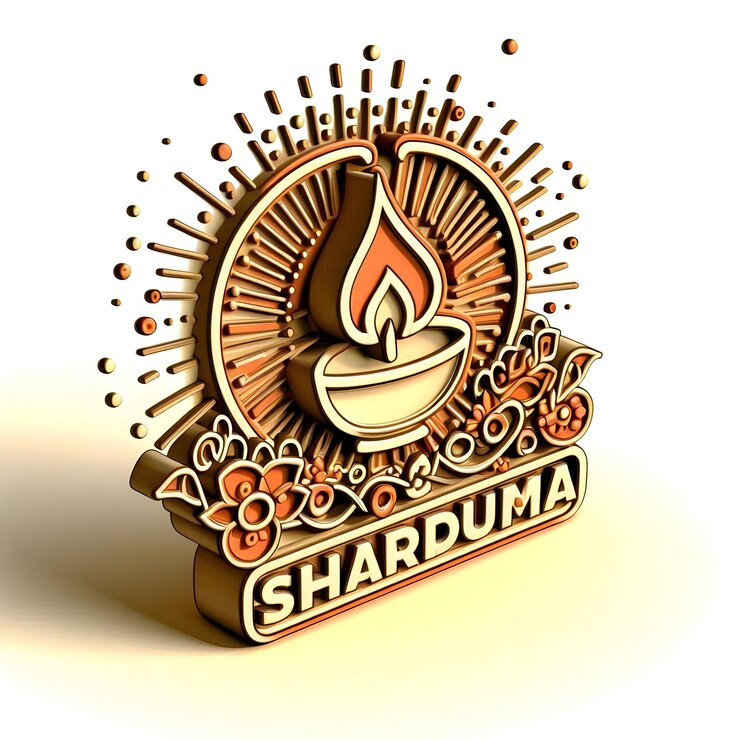 फोटो 3d rangoli icon with sharad purnima blessings text on white background festive ambiance pan shot