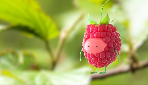 3d raspberry in the garden