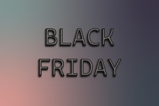 Photo 3d realistic black friday sale banner modern simple design with black and white typography