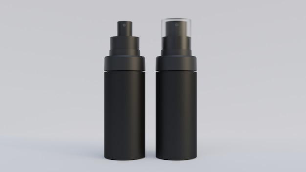 3d realistic black perfume bottle