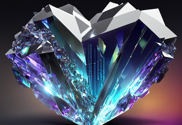 3D realistic colorful crystals design