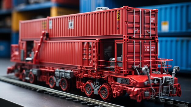 Photo 3d realistic container trucks