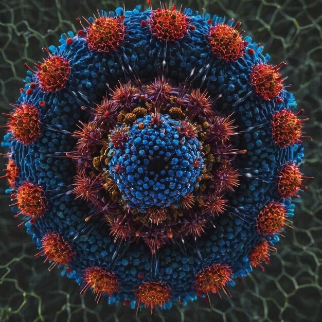 Foto progettazione di sfondo 3d realistica della diffusione dell'infezione da coronavirus covid-19