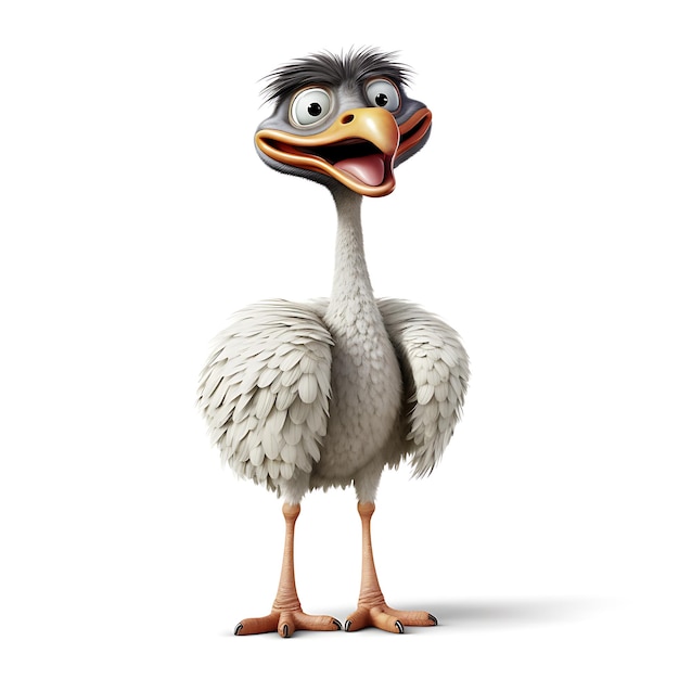 3D Realistic Cute Ostrich