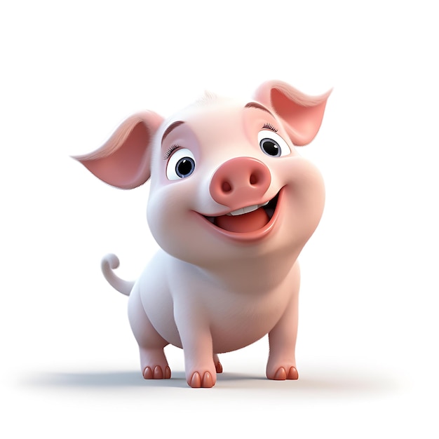 3D реалистичная милая свинья