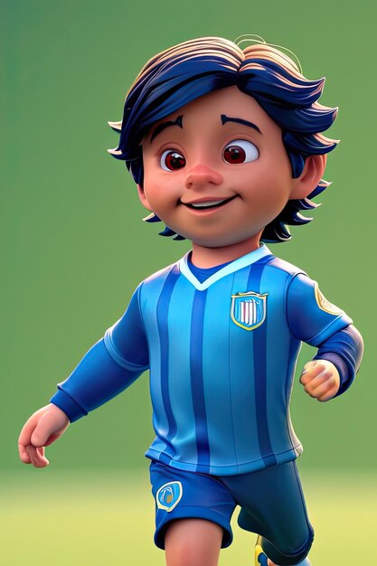 3d realistic cute young soccer player in stadium background Generative AI