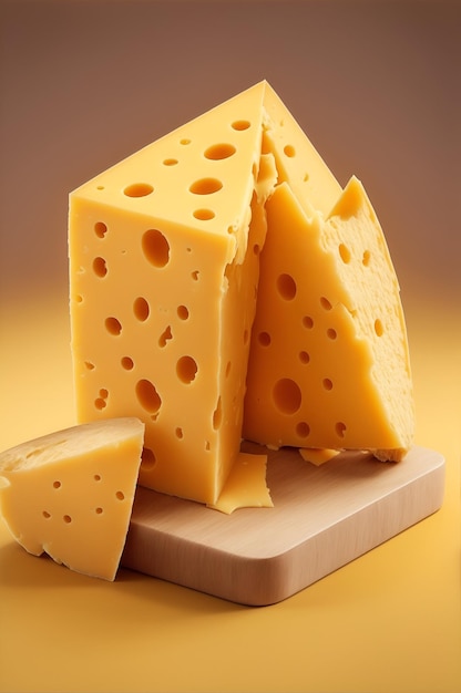 3d realistic delicious pieces of cheese