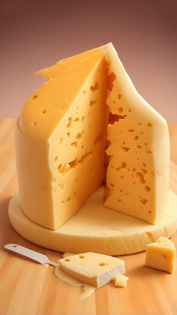 3d 현실적인 맛있는 치즈 조각