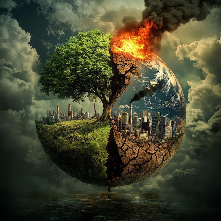 Photo 3d realistic earth