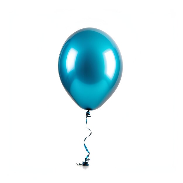 Фото 3d реалистичный гелий синий воздушный шар, который изолирован