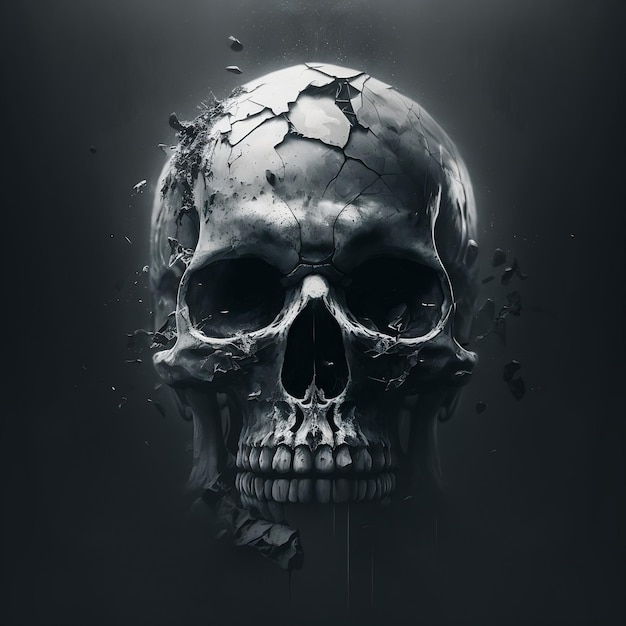 3d realistic human skull photo