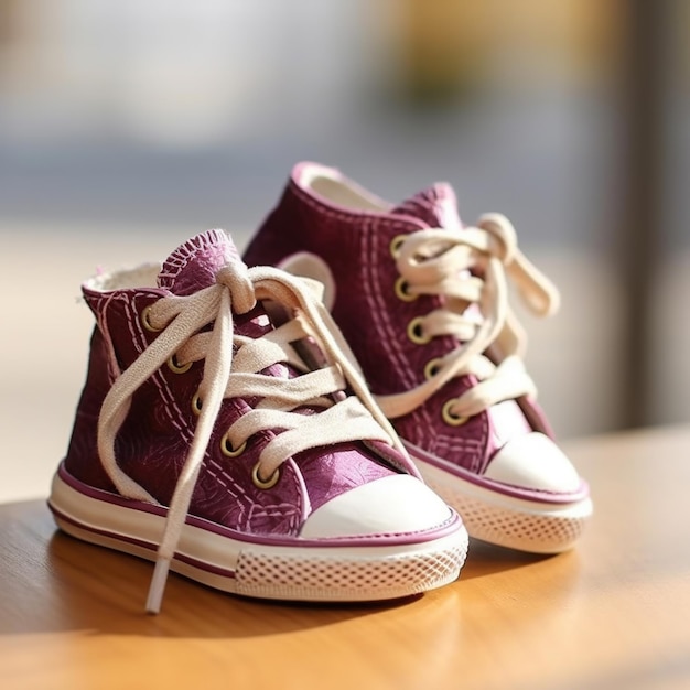 3D Realistic Kids Shoes Baby Shower Greeting Card Generative Ai