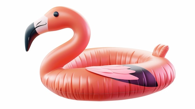 3D realistic modern object of an inflatable flamingo Summer icon