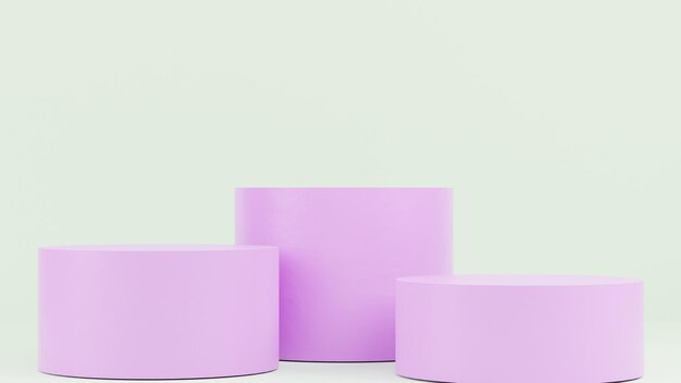 3D Realistic Pink Podium.