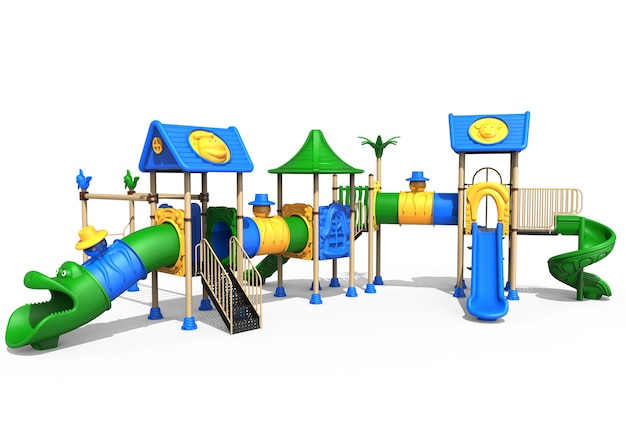 3d realistic playground park isolated on white background