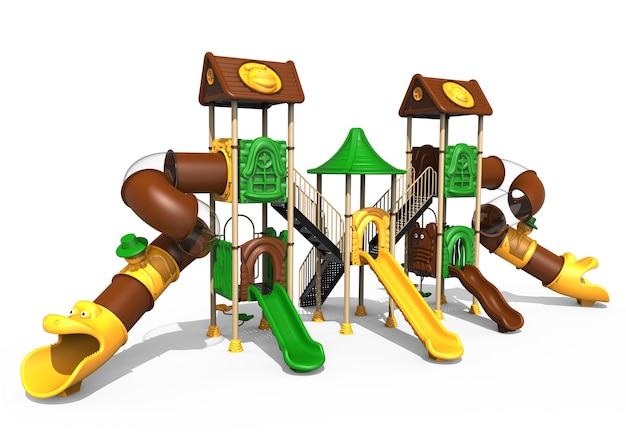 3d realistic playground park isolated on white background