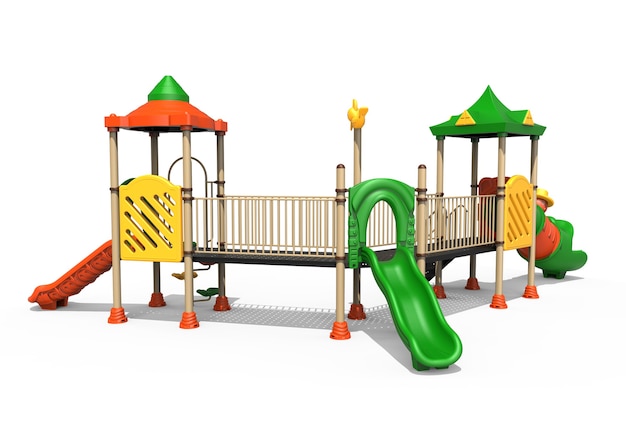 3d realistic playground park isolated on white background