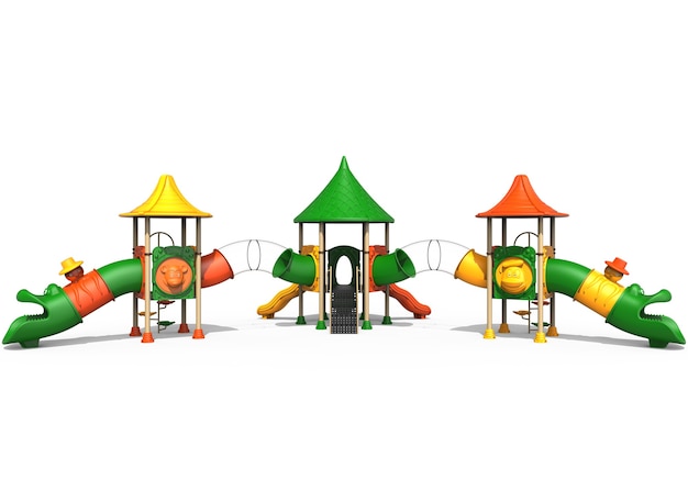 3d realistic playground park isolated on white background