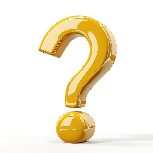 3d Realistic question mark isolated on a white background