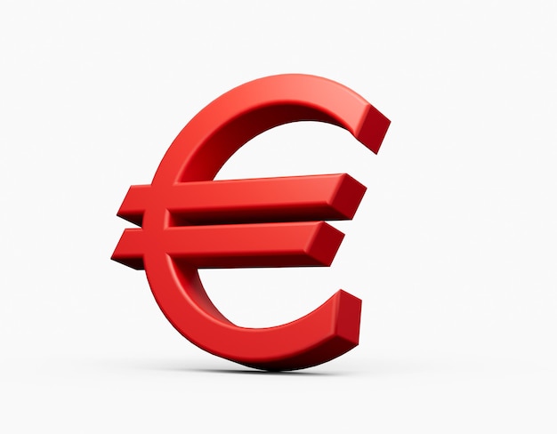 3 d のリアルな赤いユーロのお金のアイコン 3 d イラスト