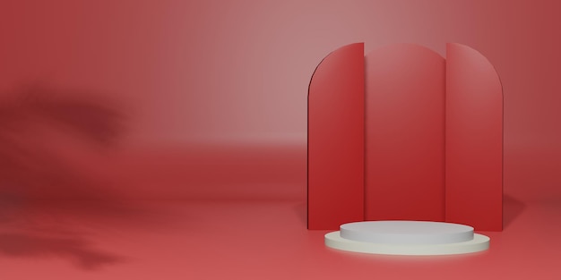 3d realistic red podium