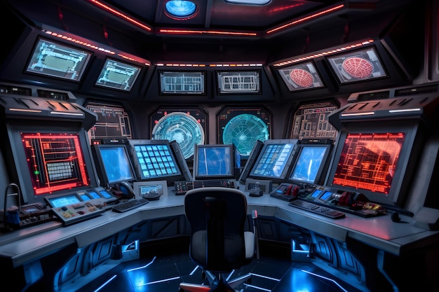 3d Realistic Spaceship Interior Background