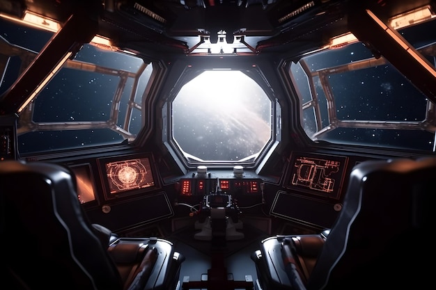 3d Realistic Spaceship Interior Background