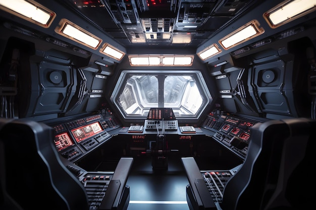 Photo 3d realistic spaceship interior background