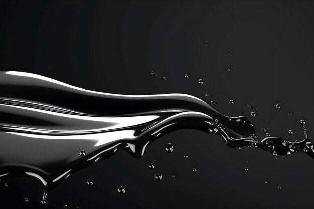 3d 현실적인 투명 고립 된 물 방울은 검은색의 왕관 모양입니다.