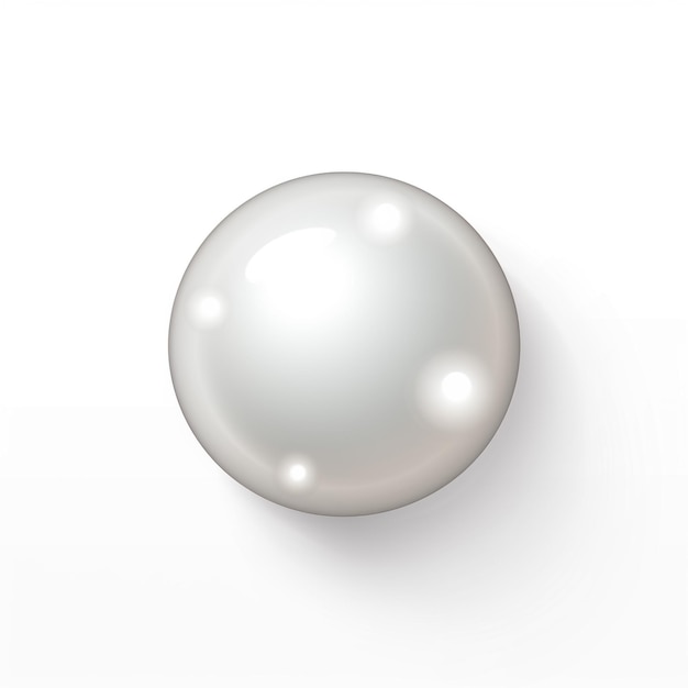 3D リアルなベクトルアイコン 白い真珠