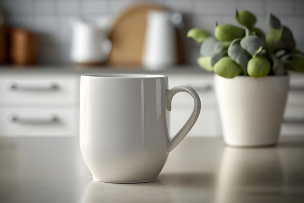 Photo 3d realistic white mug mockup