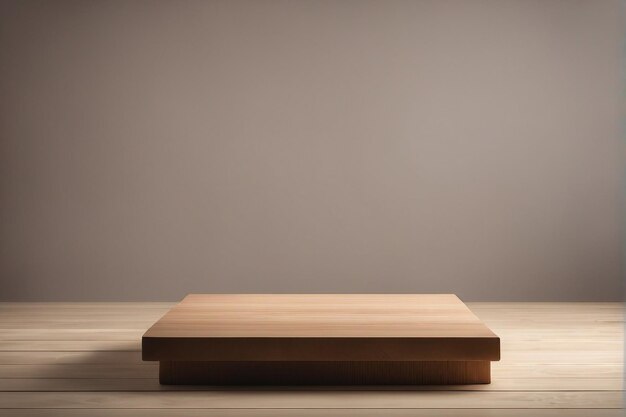 Foto 3d realistisch houten podium voor het tentoonstellen van producten en het weergeven van uw product