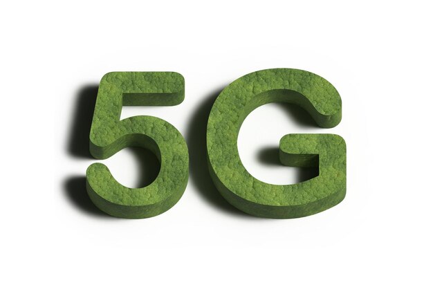 3D Realistisch netwerklogo 5G-netwerkverbinding 5G-logo