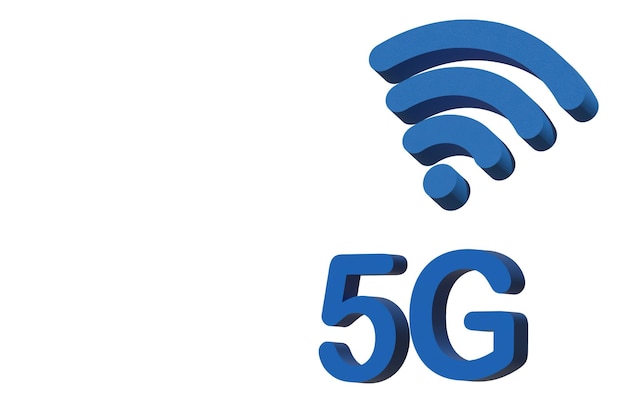 3D Realistisch netwerklogo 5G-netwerkverbinding 5G-logo