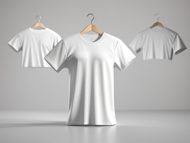 3D-realistische bewerkbare basis T-shirt merchandise-sjabloon